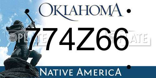 774Z66 Oklahoma License Plate