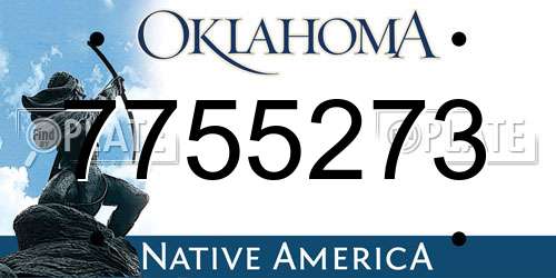 7755273 Oklahoma License Plate