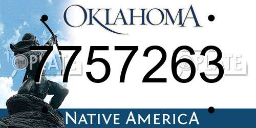 7757263 Oklahoma License Plate