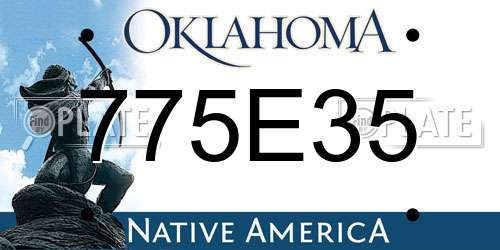 775E35 Oklahoma License Plate