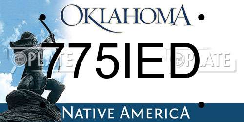 775IED Oklahoma License Plate