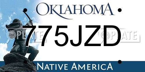 775JZD Oklahoma License Plate
