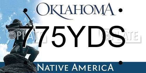 775YDS Oklahoma License Plate