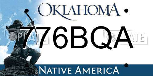 776BQA Oklahoma License Plate