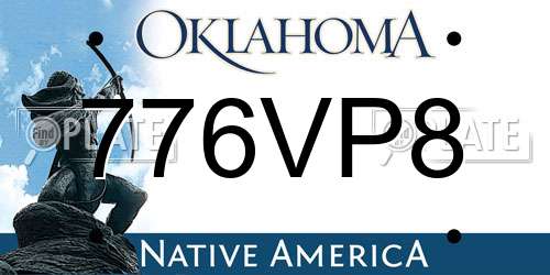 776VP8 Oklahoma License Plate