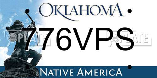 776VPS Oklahoma License Plate
