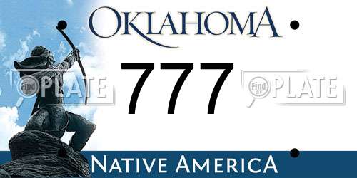 777 Oklahoma License Plate