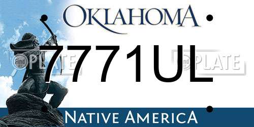 7771UL Oklahoma License Plate