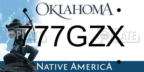 777GZX Oklahoma License Plate