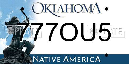 777OU5 Oklahoma License Plate