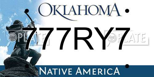 777RY7 Oklahoma License Plate