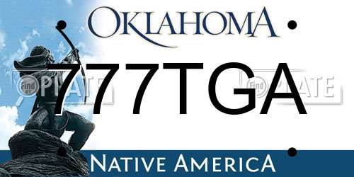 777TGA Oklahoma License Plate