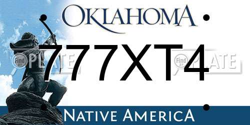 777XT4 Oklahoma License Plate