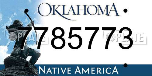 7785773 Oklahoma License Plate