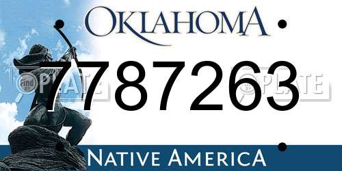 7787263 Oklahoma License Plate
