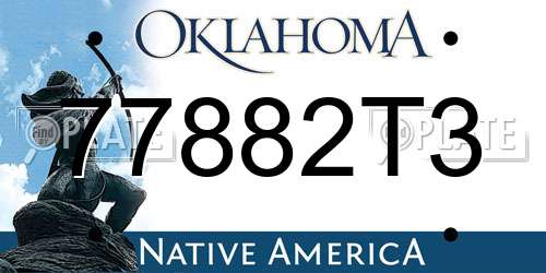 77882T3 Oklahoma License Plate