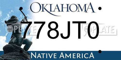 778JT0 Oklahoma License Plate