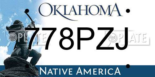 778PZJ Oklahoma License Plate