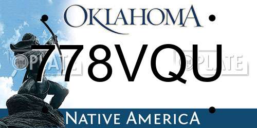 778VQU Oklahoma License Plate