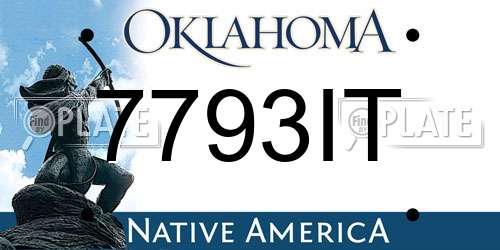 7793IT Oklahoma License Plate
