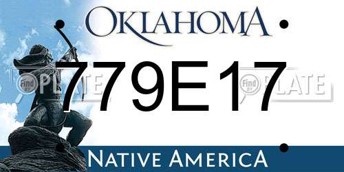 779E17 Oklahoma License Plate