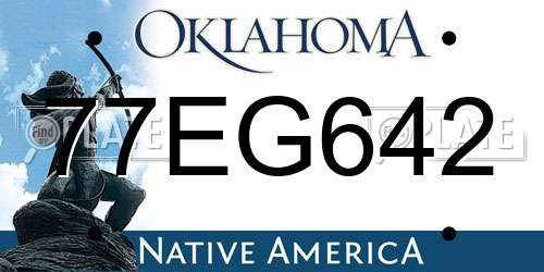 77EG642 Oklahoma License Plate