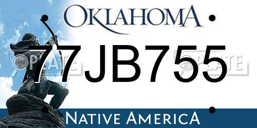 77JB755 Oklahoma License Plate