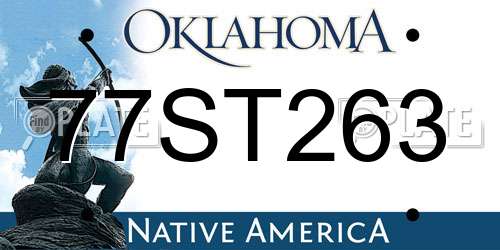 77ST263 Oklahoma License Plate