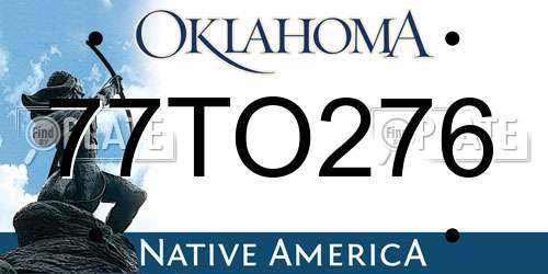 77TO276 Oklahoma License Plate