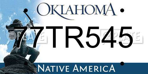 77TR545 Oklahoma License Plate