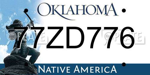 77ZD776 Oklahoma License Plate