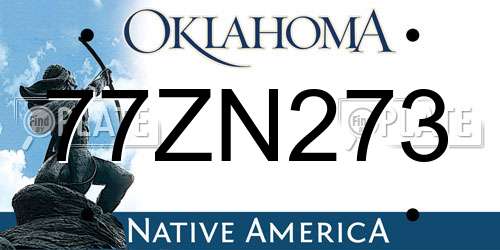 77ZN273 Oklahoma License Plate