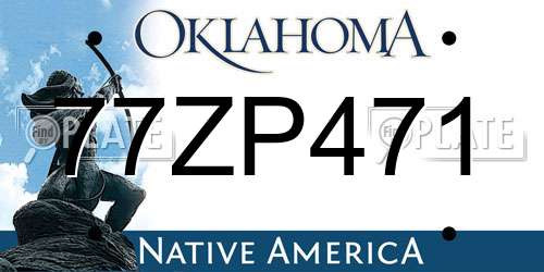 77ZP471 Oklahoma License Plate