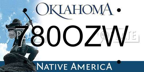 780OZW Oklahoma License Plate