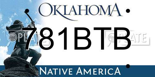 781BTB Oklahoma License Plate