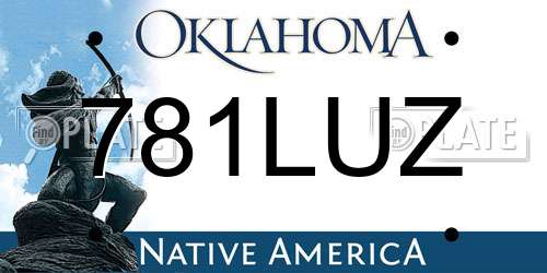 781LUZ Oklahoma License Plate