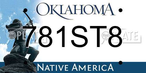 781ST8 Oklahoma License Plate