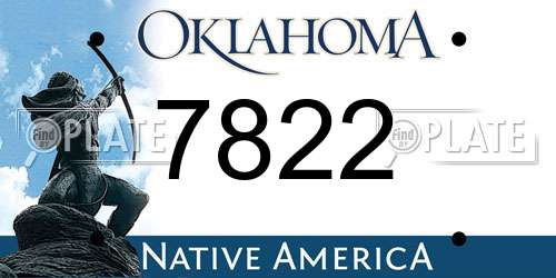 7822 Oklahoma License Plate