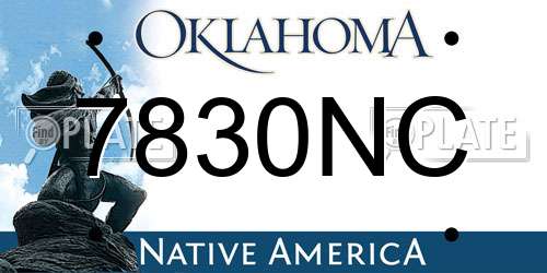 7830NC Oklahoma License Plate