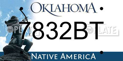 7832BT Oklahoma License Plate