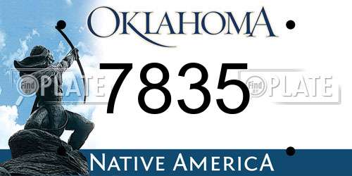 7835 Oklahoma License Plate