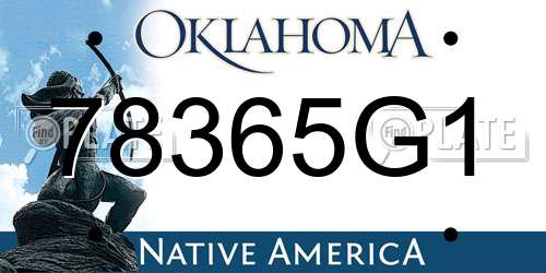 78365G1 Oklahoma License Plate