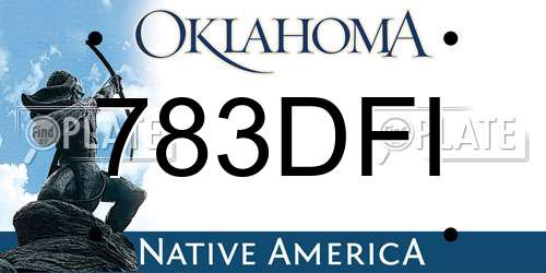 783DFI Oklahoma License Plate