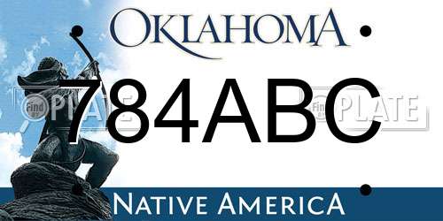 784ABC Oklahoma License Plate