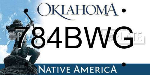 784BWG Oklahoma License Plate