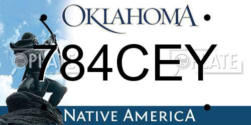 784CEY Oklahoma License Plate