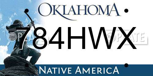 784HWX Oklahoma License Plate