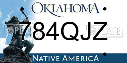 784QJZ Oklahoma License Plate
