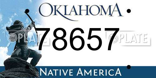 78657 Oklahoma License Plate