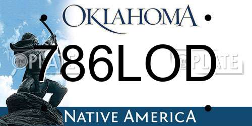 786LOD Oklahoma License Plate